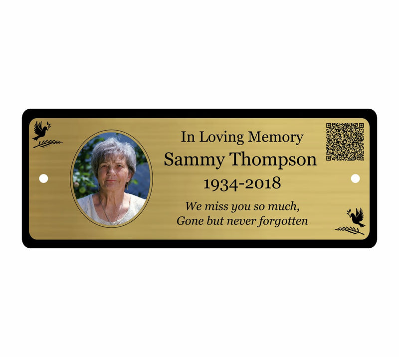 Memorial Photo Bench Plaques