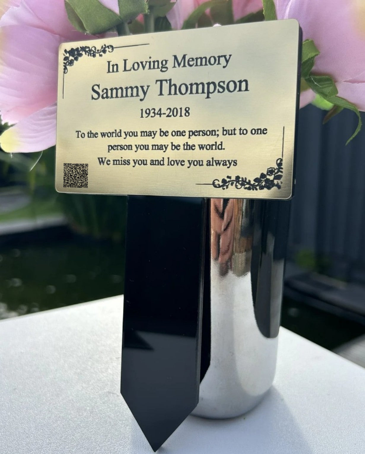 Memorial Plaque, Garden Outdoors Plaques, Remembrance Sign, Graver marker, Dad, Father, Mum, Pets Rectangular