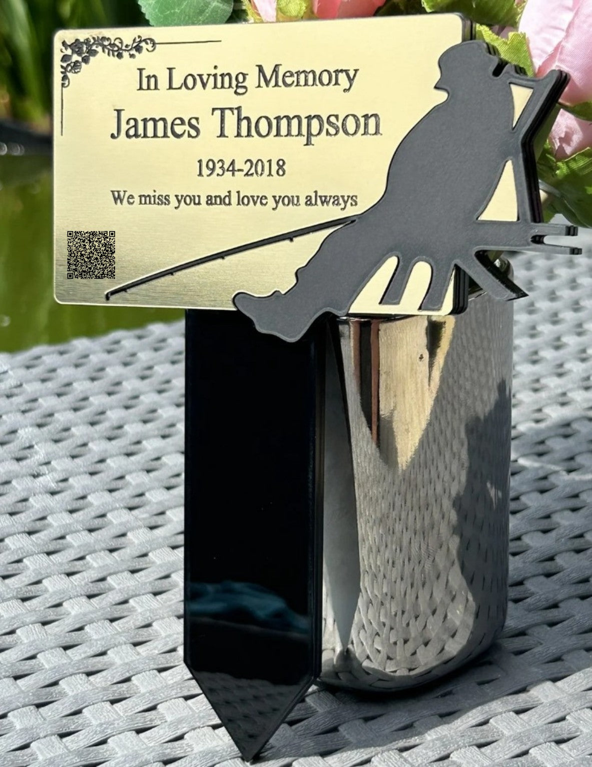 Memorial Plaque, Garden Outdoors Plaques, Remembrance Sign, Graver marker, Dad, Father, Mum, Pets Rectangular Fishing