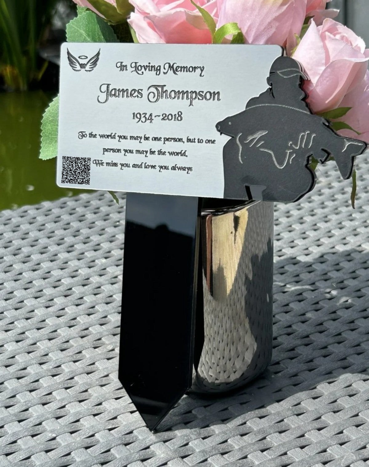Memorial Plaque, Fishing Memorial Plaque, Remembrance Sign, Graver marker, Dad, Father, Mum, Angler