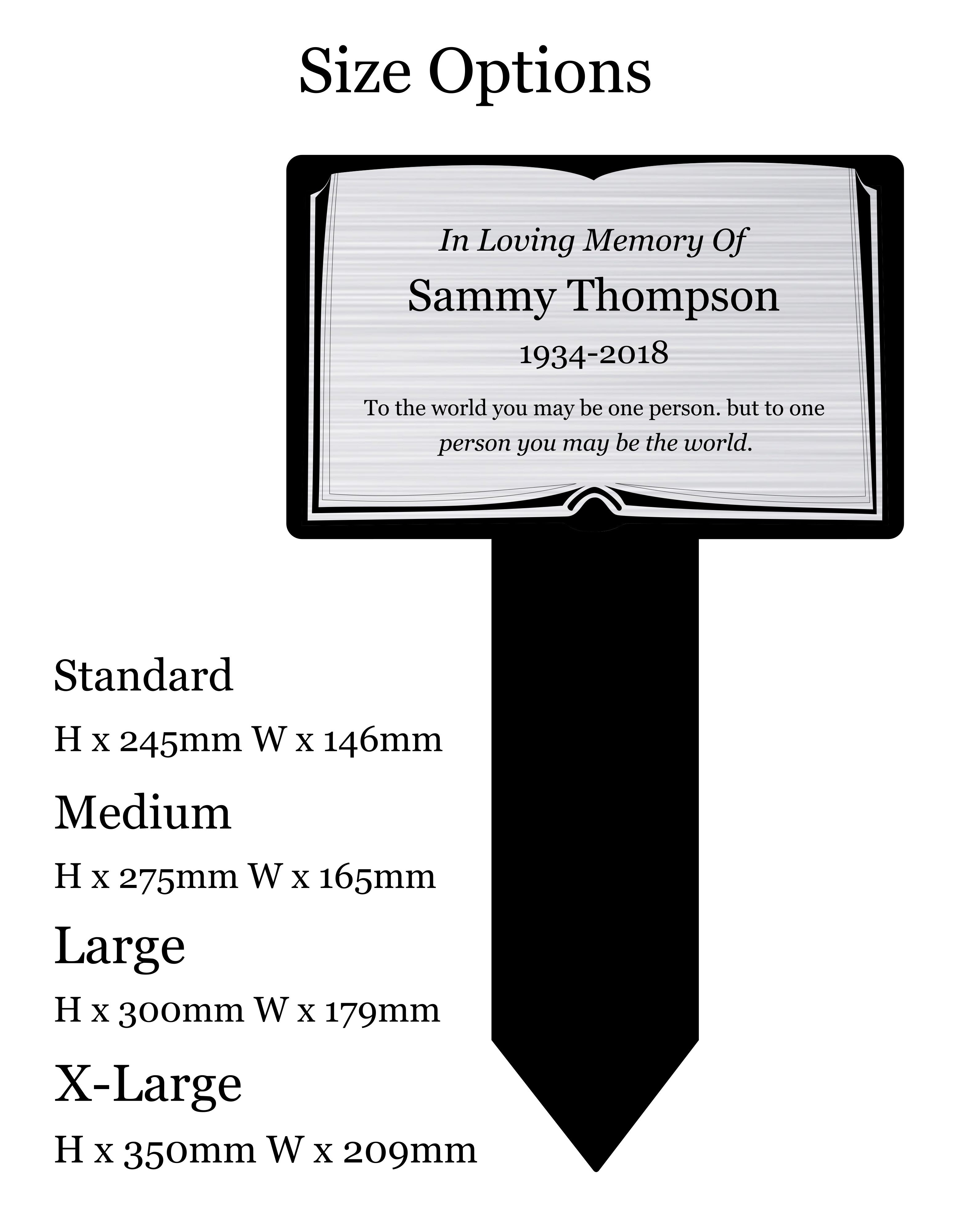 Memorial Plaque, Garden Outdoors Plaques, Remembrance Sign, Graver marker, Dad, Father, Mum, Gold Book